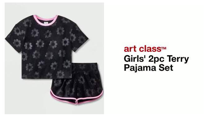 Girls' 2pc Terry Pajama Set - art class™, 2 of 6, play video