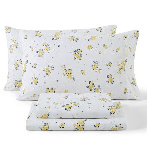 HLC.ME Floral Bed Sheets - Bed Sheet Set - Wrinkle Resistant & Ultra Soft - Fits Mattresses up to 15 Inches Deep - 1 of 4