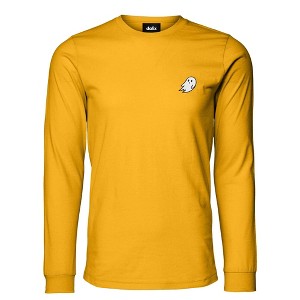 Dalix Ghost Embroidered Long Sleeve Tee Lightweight Soft Cotton Shirt Mens - 1 of 4