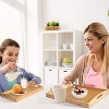 Attop 2 Pack Bamboo Serving Tray with Handles, Portable Bed Tray for Breakfast Dinner, Eating Trays for Living Room,Restaurants - 2 of 4
