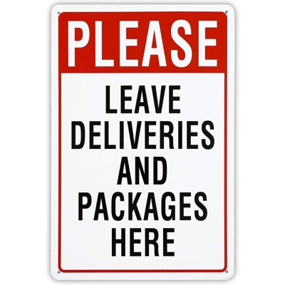 Juvale Leave Packages & Deliveries Here Aluminum Sign (8 x 12 in.)