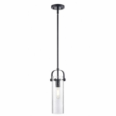 Pilaster II Cylinder - 1 Light Stem Hung Pendant In Industrial Style-14.5 Inches Tall and 5 Inches Wide