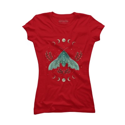 Junior's Design By Humans Luna and Moth By EpisodicDrawing T-Shirt