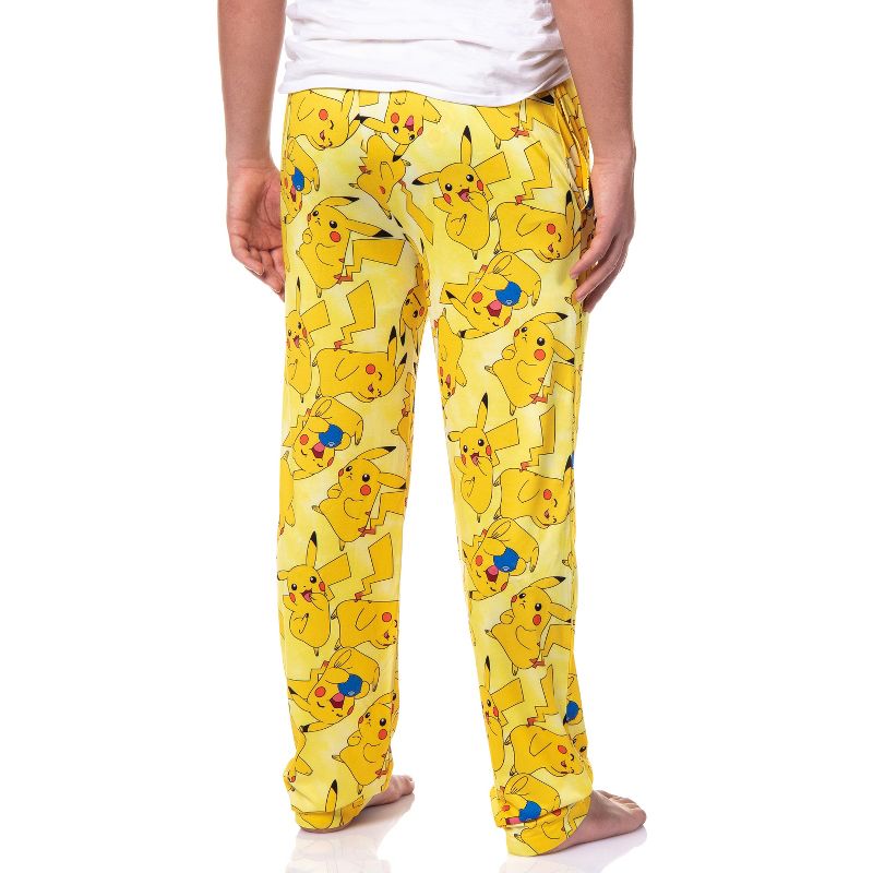 Pok�mon Men's Pikachu Allover Character Subtle Tie Dye Adult Pajama Pants, 4 of 5