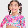 Girls' Floral Printed Rash Guard Bikini Set - Cat & Jack™ Pink - 3 of 3