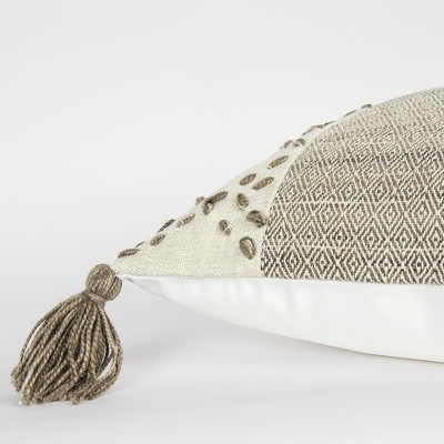 HomeRoots Herringbone Cotton Throw Pillow - Thumbnail 2