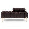 53.2" Modern Entryway Ottoman Bench With Adjustable Backrest Upholstered End Of Bed Bench Sofa Stool Footrest For Bedroom Living Room - 2 of 4