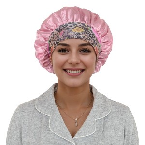 Anna-Kaci Women Silk Bonnet for Sleeping Satin Hair Bonnet with Floral Elastic Band for Hair Protection - 1 of 4