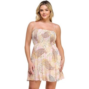 Slickblue Plus Size Floral Maxi Dress, Tie Back Detail, Lightweight Rayon, Casual Summer Style, Pink, Size 1XL-3XL - 1 of 4