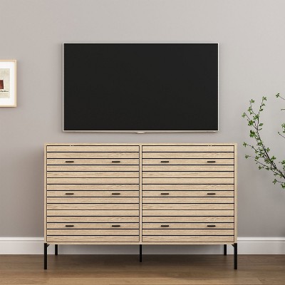 Hommoo 6 Drawer Double Dresser for Bedroom Natural