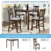 ACEPANO 5-Pieces Wood Dining Coffee Table Set With Table And Upholstered Chairs-Walnut - 3 of 4
