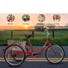VisioGear Adult Tricycles, 1 Speed Adult Trikes 3 Wheel Bikes, Bicycles Cruise Trike with Shopping Basket, Red, 42.92"*10.63"*25.99" - 3 of 4