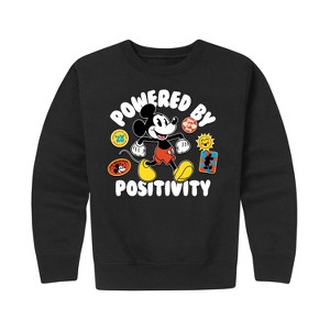 Boys' - Disney - Powered By Positivity Graphic Long Sleeve Fleece Sweatshirt - 1 of 4