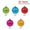 Every Day is Christmas 35ct 2.76"/70mm Shatterproof Round Christmas Tree Ornament Set, Merry Christmas Balls Ornaments with Hooks - 3 of 4