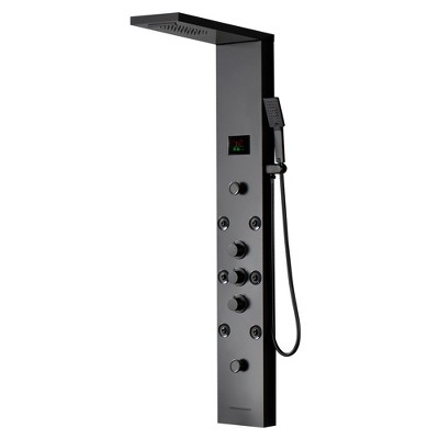 BWE 8-Spray Rain Shower Panel System with Rain Shower Head, Shower Wand and LED Light