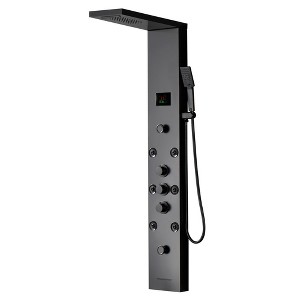 BWE 8-Spray Rain Shower Panel System with Rain Shower Head, Shower Wand and LED Light - 1 of 4