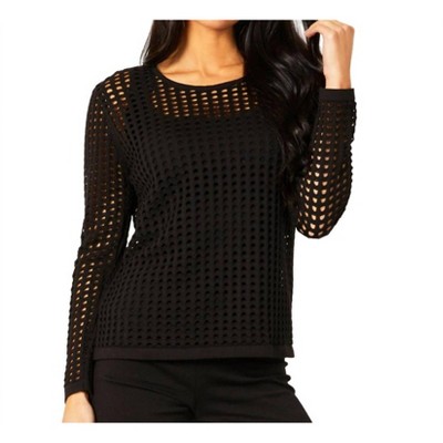 Women's Crochet Crew Neck Top - Angel Apparel