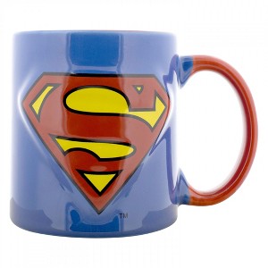 Adult Superman Logo Embossed 18oz Ceramic Mug - 1 of 4