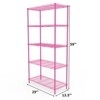 SEVOBAL Utility Storage Shelves 5-Layer Display Rack with Adjustable Layer Spacing, Plug-In Deformable Structure, Pink, 29"*13.5"*59" - 3 of 4