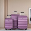 Gulches Expandable 3 Piece Luggage Sets PC Lightweight & Durable Suitcase with Two Hooks, Spinner Wheels, TSA Lock, (21/25/29) Dark Purple - 2 of 4