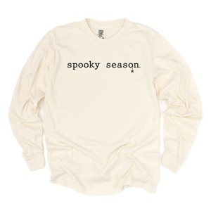 Spooky Season Typewriter - Women's Garment Dyed Long Sleeve Graphic T-Shirt - 1 of 4