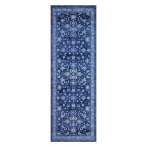 Area Rug, Non Slip Non Shedding Persia-Falling Flowers Carpet, 1200GSM Polyester 350GSM Velvet Washable Foldable Simulation Printed Carpet - 1 of 4