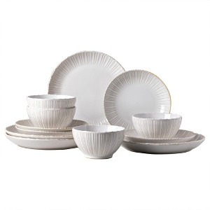 Itopfox Stoneware Dinnerware Set, Handmade Reactive Glaze Plates and Bowls, Chip and Scratch Resistant Dishes, Dishwasher & Microwave Safe - 1 of 4