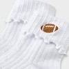 Women's Game Day Embroidered Football Pointelle Bobby Socks with Lettuce Edge Cuff - Wild Fable™ - 3 of 3