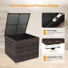 VINGLI 88 Gallon Outdoor Rattan Deck Box With Adjustable Feet, Patio Wicker Storage Box for Garden, Balcony, Porch, Pool, Yard (Brown) - 4 of 4