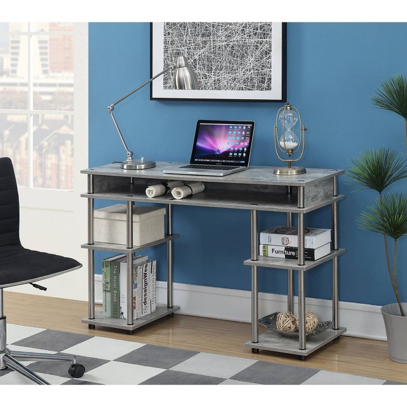 Breighton Home Harmony Office No Tools Writing Desk with Shelves, 6 of 12