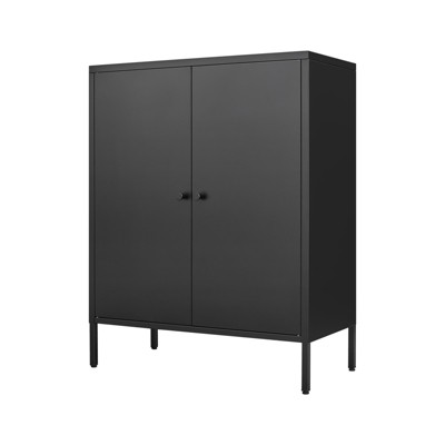 TIRAMISUBEST Black Metal Kitchen Pantry,Adjustable Standing Storage Cabinet