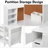 Children¡¯s Study Desk and Chair Set with Bookshelf, Bulletin Board, and Storage Cabinets, White Kids Writing Desk, Ideal for Homework and Learning - 4 of 4