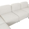 NicBex Modular 116" U Shape Sectional Sofa Velvet Sleeper Couch Set with 2 Ottomans for Living Room, White - 4 of 4