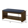 Accent Bench with Lower Shelf Shoe Rack, Padded Seating Bench, Modern Compact Bed End Bench with Storage - 2 of 4