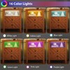LED Night Stand with 2 Storage Drawers and Stable Wooden Legs, Farmhouse Nightstand w/V-Shaped Design & Open Storage Shelf - 4 of 4