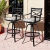 Pellebant Outdoor Patio Aluminum Swivel Barstools with Sunbrella Cushion, Back and Arms - 2 of 4