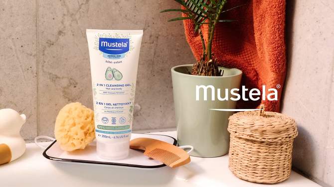 Mustela 2-in-1 Cleansing Gel Baby Body Wash and Baby Shampoo - 6.76 fl oz, 2 of 6, play video