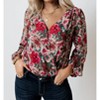 Women's Floral Cross Over Bodysuit - KORI - image 2 of 4