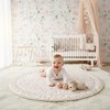 Makemake Organics GOTS Certified Organic Cotton Nursery Floor Rug Washable Reversible Thick Quilted (Round 48", Blossom) - 2 of 4