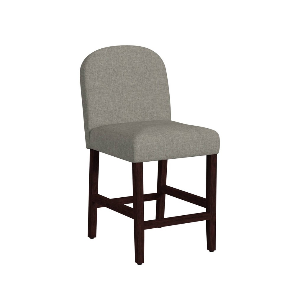 Photos - Storage Combination Rounded Back Woven Upholstered Counter Height Barstool Gray - HomePop