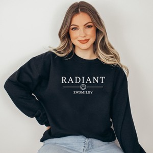 Simply Sage Market S.W.Smiley Embroidered Radiant Smiley Outline Sweatshirt - 1 of 4