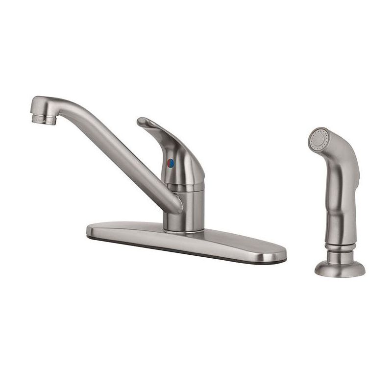 OakBrook Essentials One Handle Brushed Nickel Kitchen Faucet Side Sprayer Included Model No. 67210-2504, 1 of 2