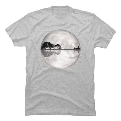 Men's Design By Humans Moonlight Nature Guitar II By Maryedenoa T-Shirt