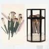 Unique Bargains Faux Pearl Decor Clear Dustproof Glass Makeup Brush Holder with Lid 1 Pc - 2 of 4