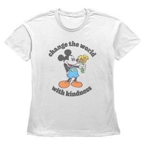 Women's Mickey & Friends Change the World with Kindness T-Shirt - 1 of 3