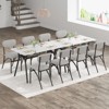 Dining Table Set for 4, Kitchen Table with Boucle Chairs for 4, Modern Rectangular Dining Table with Storage Rack for Small Space - 3 of 4