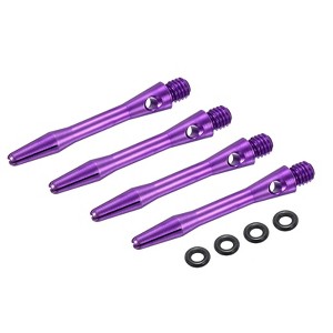 Unique Bargains 2BA Thread Aluminum Dart Shafts with Rubber Rings for Steel Tip 4 Pcs - 1 of 4