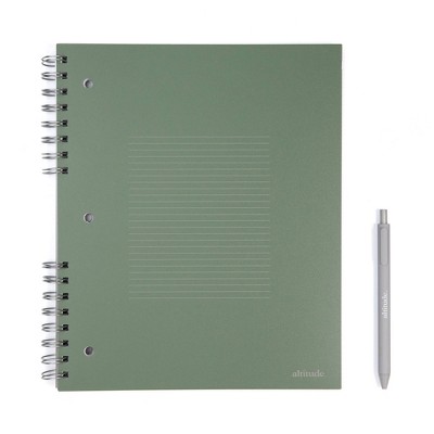 Altitude 1 Subject Notebooks 9"x11" College Ruled with Pen Dark Sage