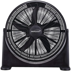 Brentwood F-20BKR 20-In. 3-Speed High-Velocity Air-Circulator Floor Fan, Black - 1 of 4