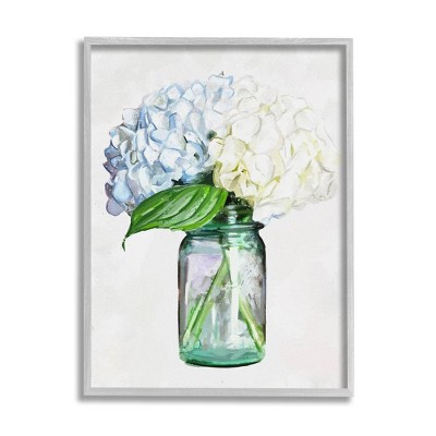 Stupell Industries Country Jar Hydrangea Bouquet Framed Giclee Art